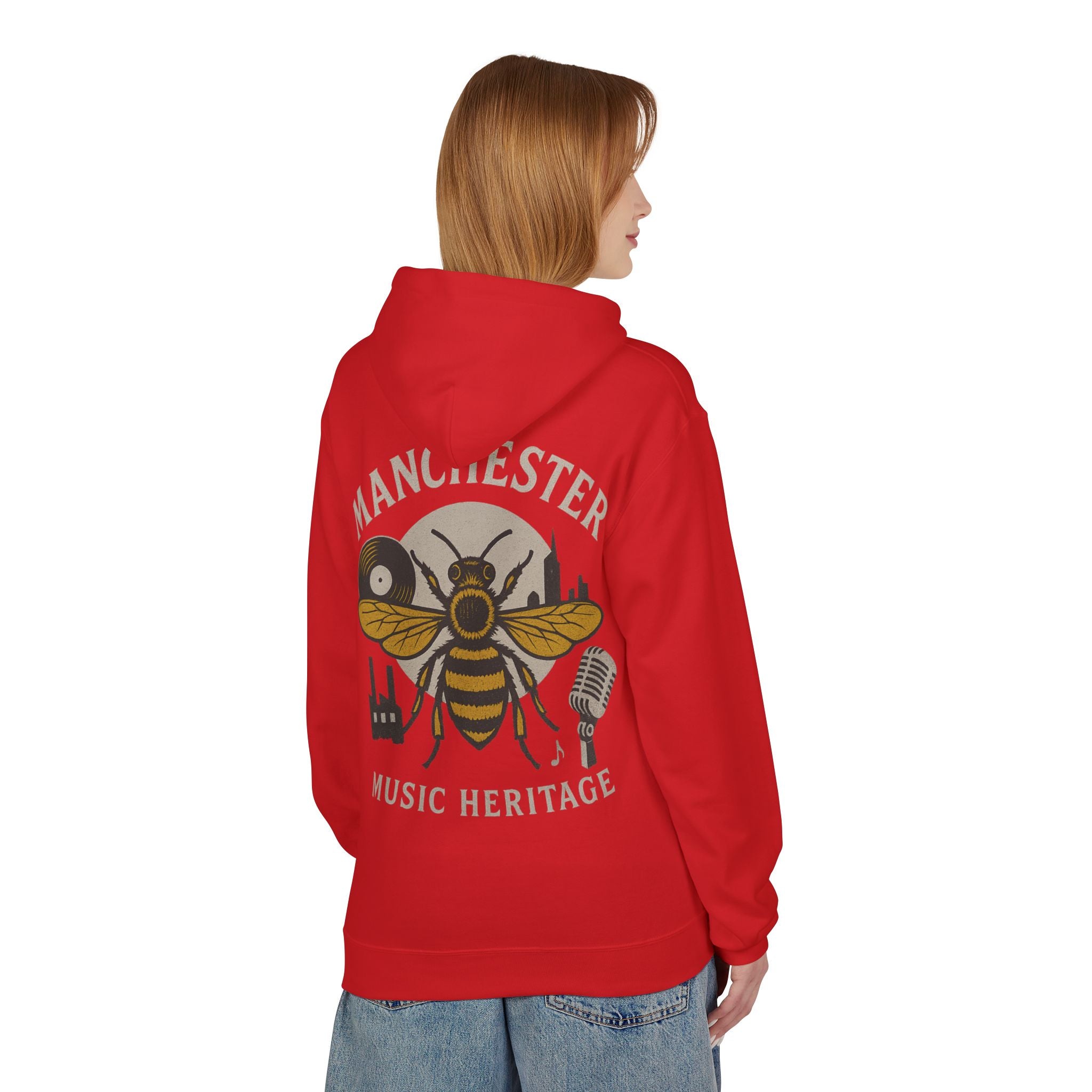 MNRCH.MCR™ Heritage Hoodie — Bee & Vinyl Edition